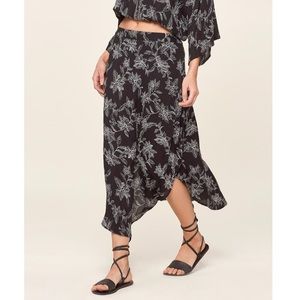 Amuse society crepe black midi skirt